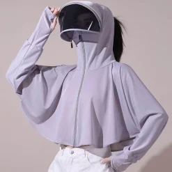 Damen Everly u0026 Lace Damenbekleidung|Outdoor-Artikel-Windjacke mit Kapuze und UV-Schutz – leichte Outdoor-Bekleidung aus Eisseide