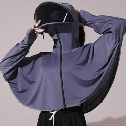 Damen Everly u0026 Lace Damenbekleidung|Outdoor-Artikel-Windjacke mit Kapuze und UV-Schutz – leichte Outdoor-Bekleidung aus Eisseide