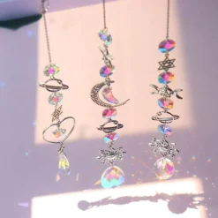 Nomad Gear Camping Im Freien|Outdoor & Garten-Windspiel und Sonnenfänger aus Kristall mit Mond-Design – Verträumte Heimdekoration