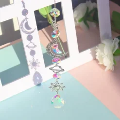 Nomad Gear Camping Im Freien|Outdoor & Garten-Windspiel und Sonnenfänger aus Kristall mit Mond-Design – Verträumte Heimdekoration