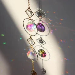 Nomad Gear Camping Im Freien|Outdoor & Garten-Windspiel und Sonnenfänger aus Kristall mit Mond-Design – Verträumte Heimdekoration