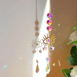 Nomad Gear Camping Im Freien|Outdoor & Garten-Windspiel und Sonnenfänger aus Kristall mit Mond-Design – Verträumte Heimdekoration