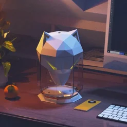 Timeless Touch Beleuchtung-Wolfskopf-Luftbefeuchter – Aromatherapie-Diffusor für ätherische Öle, Nachtlampe