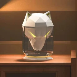 Timeless Touch Beleuchtung-Wolfskopf-Luftbefeuchter – Aromatherapie-Diffusor für ätherische Öle, Nachtlampe