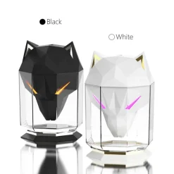 Timeless Touch Beleuchtung-Wolfskopf-Luftbefeuchter – Aromatherapie-Diffusor für ätherische Öle, Nachtlampe