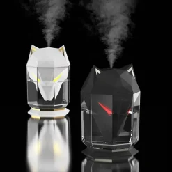 Timeless Touch Beleuchtung-Wolfskopf-Luftbefeuchter – Aromatherapie-Diffusor für ätherische Öle, Nachtlampe