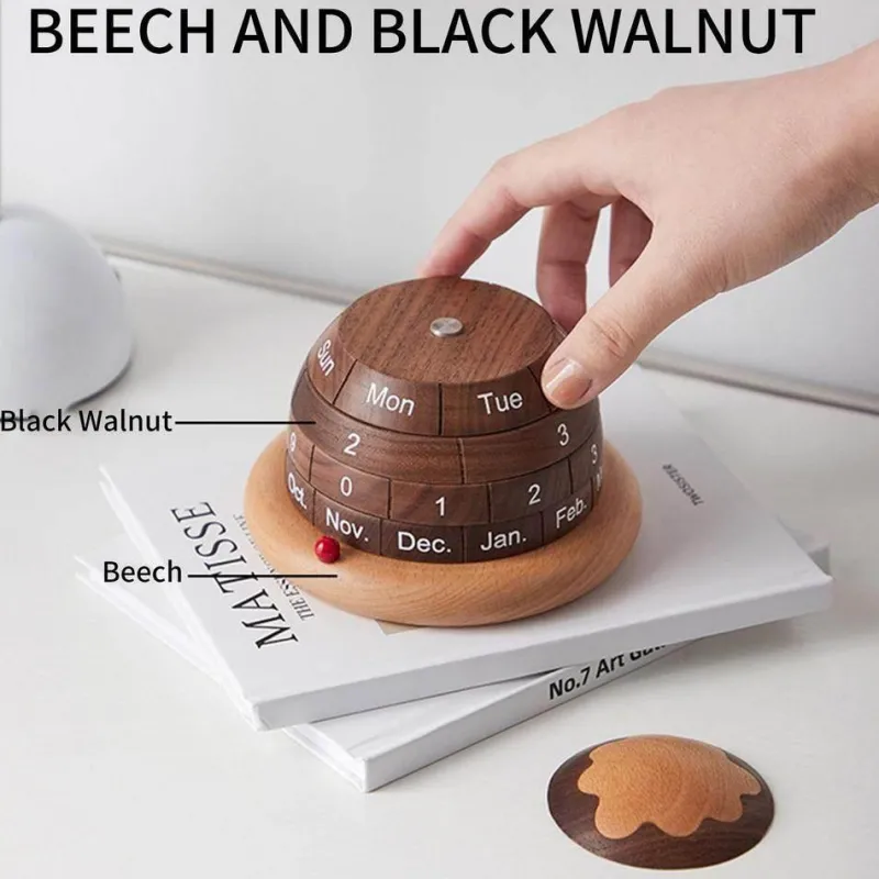 Willow u0026 Whim Wohndeko-Wooden Planet Kalender - Einzigartiger Schreibtisch-Organizer-Planer