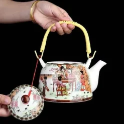 Plates u0026 More Küche & Esszimmer-Yixing-Teekanne – blau-weißer Gaiwan-Samowar aus Porzellan für Tee und Kaffee