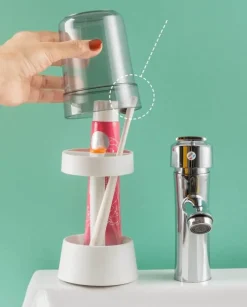 The Blissful Bath Badezimmer-Zahnbürstenhalter – Staubdichter Badezimmer-Organizer