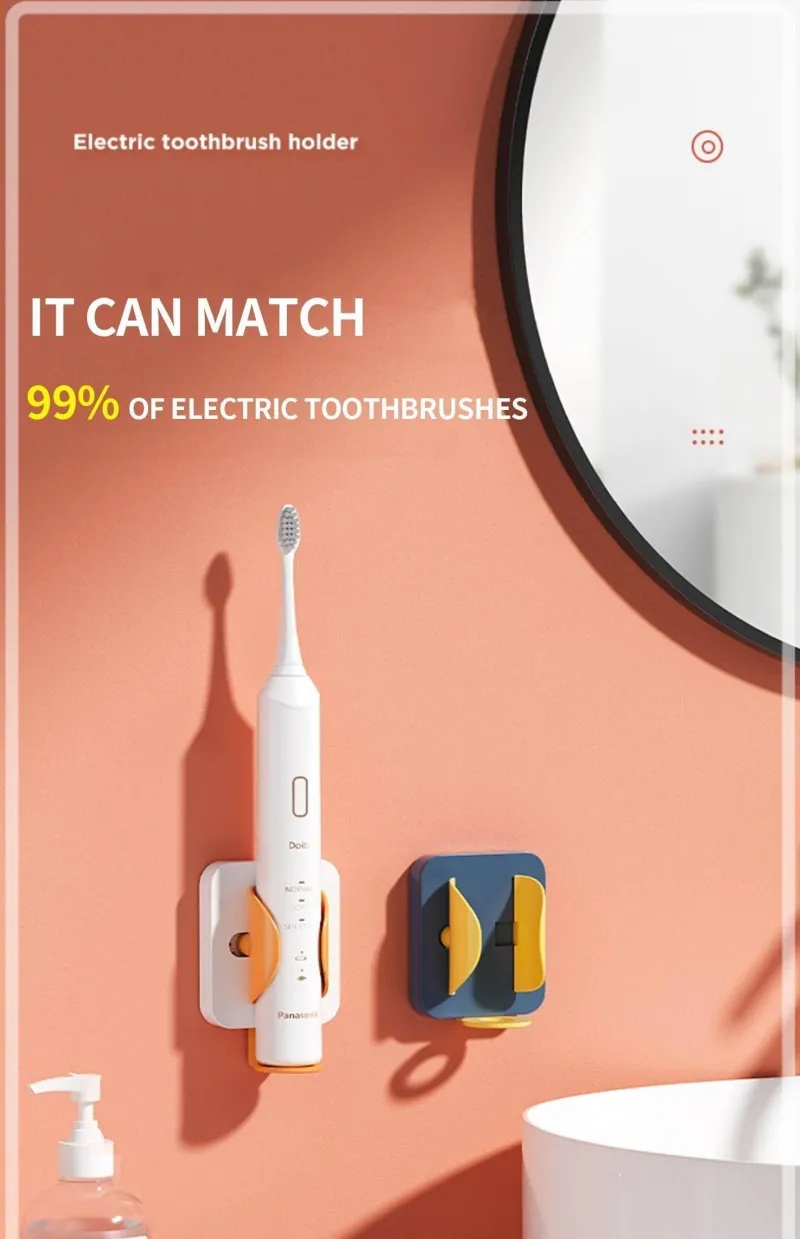 The Blissful Bath Badezimmer-Zahnbürstenhalter zur Wandmontage – Badezimmer-Organizer mit Schwerkraftsensor