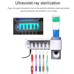 The Blissful Bath Badezimmer-Zahnbürsten-Organizer – Desinfektionshalter zur Wandmontage