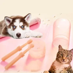 Furendo Haustierzubehör|Reinigungswerkzeuge Für Haustiere-Zahnpflegeset für Haustiere – Zahnbürstenset für Hunde und Katzen