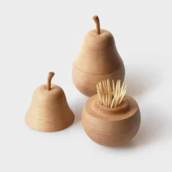 Space Savvy Küche & Esszimmer-Zahnstocherhalter aus Holz in Birnenform – dekoratives Küchenaccessoire
