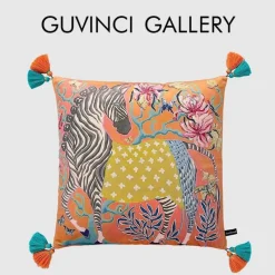 Pillow Haven Bettzeug-Zebra Kissenbezug - Orange Floral Animal Kingdom Dekor