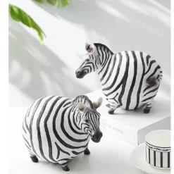 Plates u0026 More Küche & Esszimmer-Zebra-Skulptur – Modernes Harzdekor für das Home Office