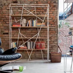 The Lounge Loft Möbel-Zeitgenössisches Bücherregal aus Holz – Moderne Bücheraufbewahrung