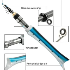 The Outdoor Vault Outdoor-Artikel|Heimwerkzeuge-Zusammenklappbare Mini-Angelrute – Tragbare Angelrute in Fischform