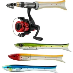 The Outdoor Vault Outdoor-Artikel|Heimwerkzeuge-Zusammenklappbare Mini-Angelrute – Tragbare Angelrute in Fischform