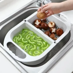 The Decor Haven Küche & Esszimmer-Zusammenklappbarer Abflusskorb – faltbares Küchenspülensieb