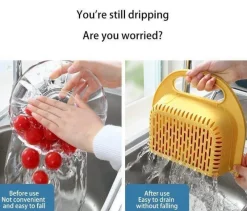 The Decor Haven Küche & Esszimmer-Zusammenklappbarer Abflusskorb – faltbares Küchenspülensieb