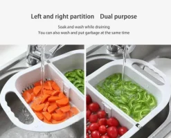 The Decor Haven Küche & Esszimmer-Zusammenklappbarer Abflusskorb – faltbares Küchenspülensieb