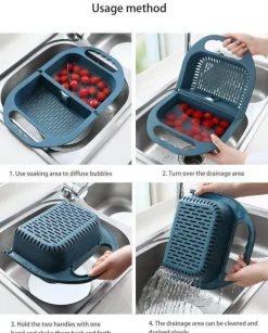 The Decor Haven Küche & Esszimmer-Zusammenklappbarer Abflusskorb – faltbares Küchenspülensieb