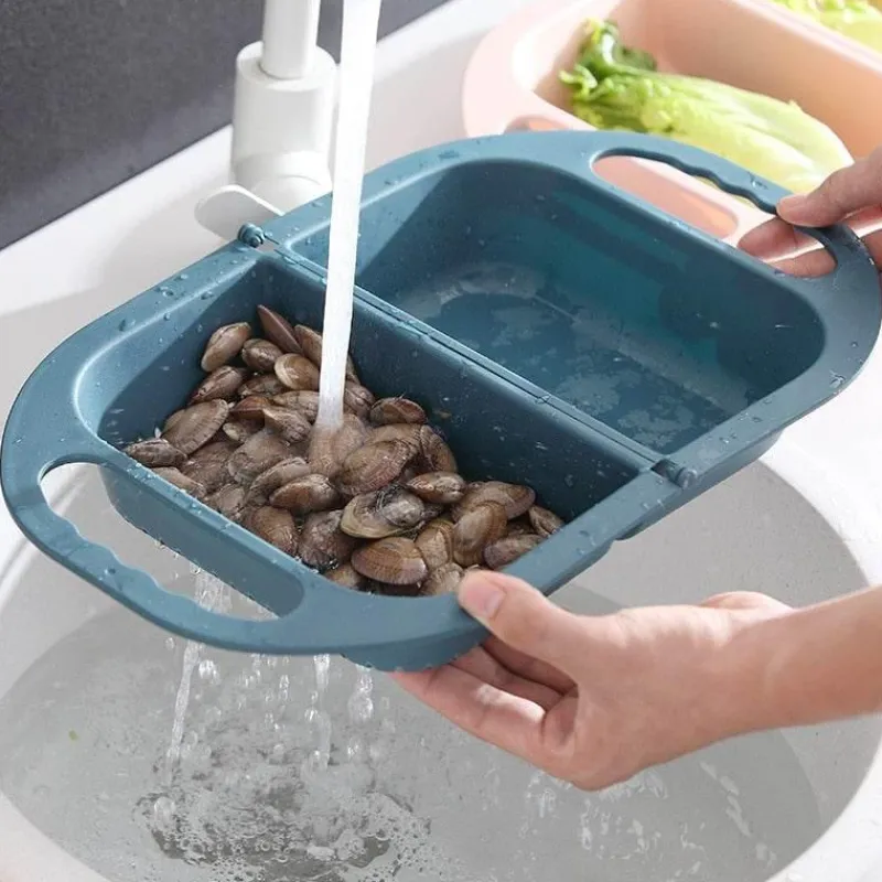 The Culinary Kit Küche & Esszimmer-Zusammenklappbarer Abtropfkorb für Obst und Gemüse – Küchensieb