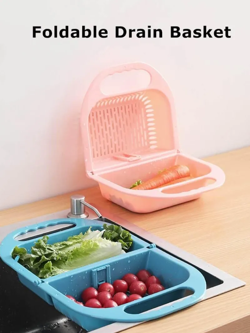 The Culinary Kit Küche & Esszimmer-Zusammenklappbarer Abtropfkorb für Obst und Gemüse – Küchensieb