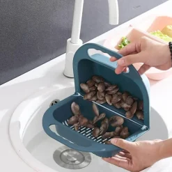 Deco Küche & Esszimmer-Zusammenklappbarer Abtropfkorb zum Waschen von Obst und Gemüse – platzsparendes Küchenutensil