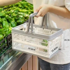 The Decor Haven Küche & Esszimmer|Gadgets Für Zuhause-Zusammenklappbarer Einkaufskorb – Faltbare Tragetasche für einfaches Tragen