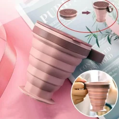 Gear Up u0026 Go Camping-Werkzeuge|Outdoor-Gadgets-Zusammenklappbarer Reisebecher aus Silikon – Teleskop-Klappbecher