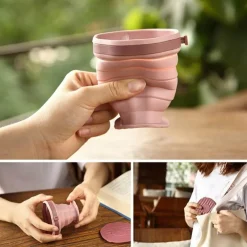 Gear Up u0026 Go Camping-Werkzeuge|Outdoor-Gadgets-Zusammenklappbarer Reisebecher aus Silikon – Teleskop-Klappbecher