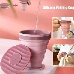 Gear Up u0026 Go Camping-Werkzeuge|Outdoor-Gadgets-Zusammenklappbarer Reisebecher aus Silikon – Teleskop-Klappbecher