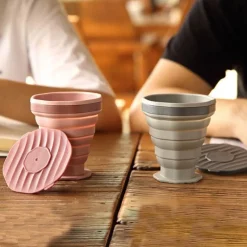 Gear Up u0026 Go Camping-Werkzeuge|Outdoor-Gadgets-Zusammenklappbarer Reisebecher aus Silikon – Teleskop-Klappbecher