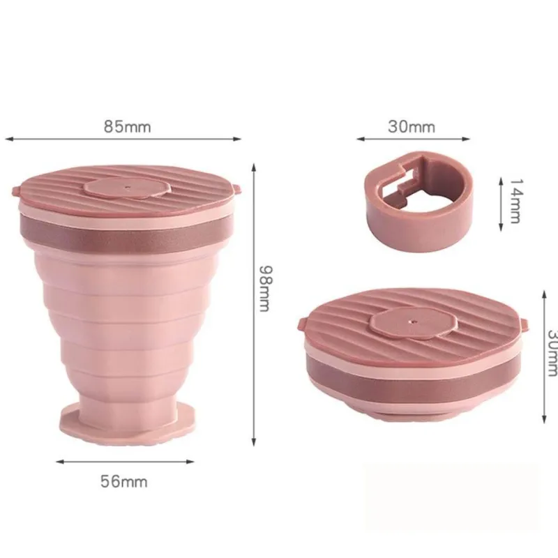 Gear Up u0026 Go Camping-Werkzeuge|Outdoor-Gadgets-Zusammenklappbarer Reisebecher aus Silikon – Teleskop-Klappbecher