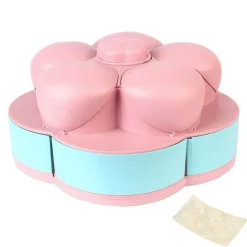 Space Savvy Küche & Esszimmer-Zweilagige rotierende Blumen-Süßigkeiten-Snackbox