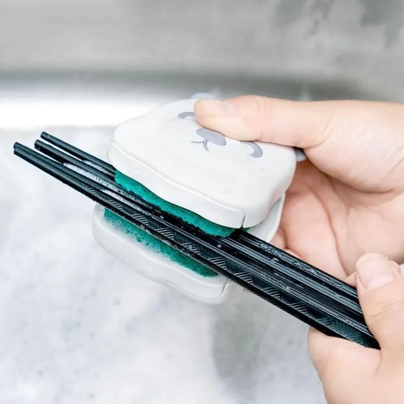 The Culinary Kit Küche & Esszimmer-Zweiseitige Reinigungsbürste für Küchenmesser – Doppelseitiges Geschirrspülwerkzeug