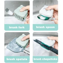 The Culinary Kit Küche & Esszimmer-Zweiseitige Reinigungsbürste für Küchenmesser – Doppelseitiges Geschirrspülwerkzeug