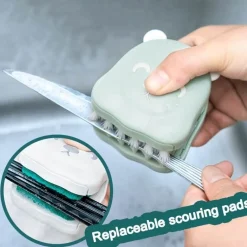 The Culinary Kit Küche & Esszimmer-Zweiseitige Reinigungsbürste für Küchenmesser – Doppelseitiges Geschirrspülwerkzeug