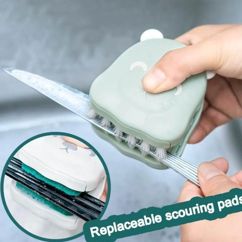 The Culinary Kit Küche & Esszimmer-Zweiseitige Reinigungsbürste für Küchenmesser – Doppelseitiges Geschirrspülwerkzeug